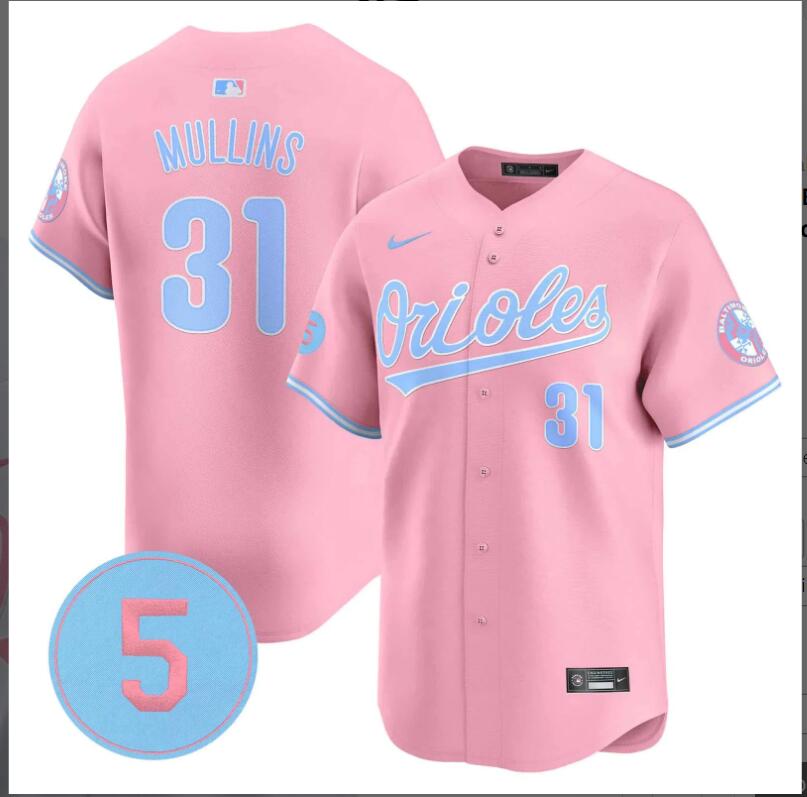 Men Baltimore Orioles #31 Mullins pink 2024 Nike MLB jersey
